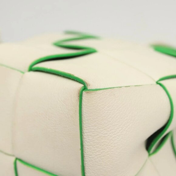 BOTTEGA VENETA MAXI INTRECCIATO Parakeet Small Cassette Bag Leather Auth - Picture 14 of 16